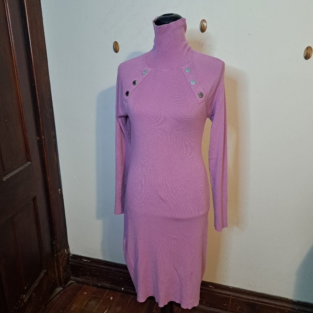 Ellen Tracy Pink and Purple Sheath Dress Knee-Length Suze LG.. Lavender